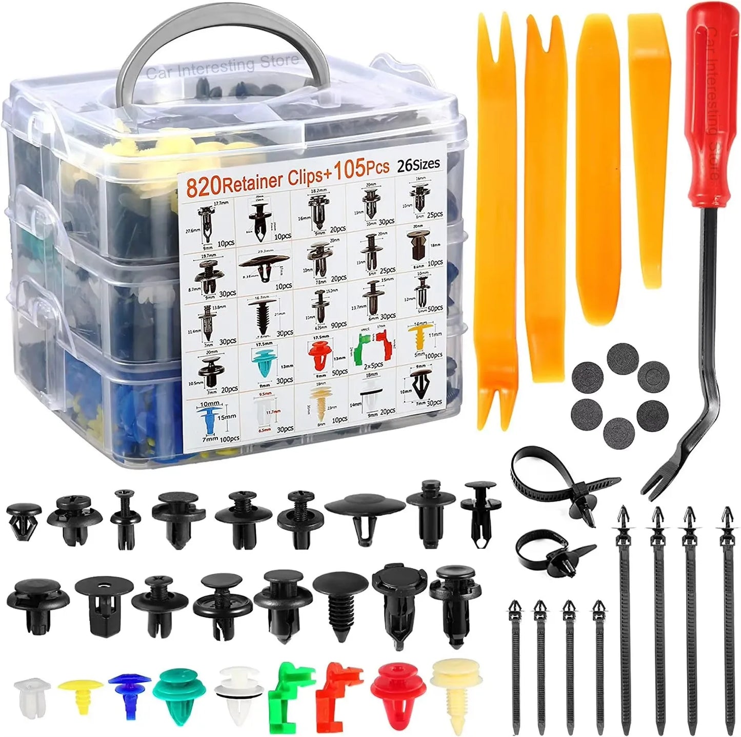 800pcs-100Pcs Car Fastener Clip Kit Fender Rivet Plastic Clips Auto Body Push Retainer Pin Rivet Bumper Door Trim Panel Repair