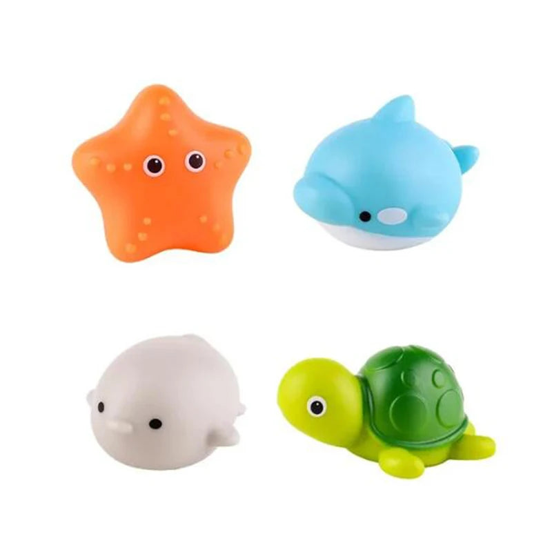 Pool Party Glowing Toys Bath Time Funny Bathtub Toy Water Sensor Luminous LED Ocean Animal Water Floating Toy For Baby Infant