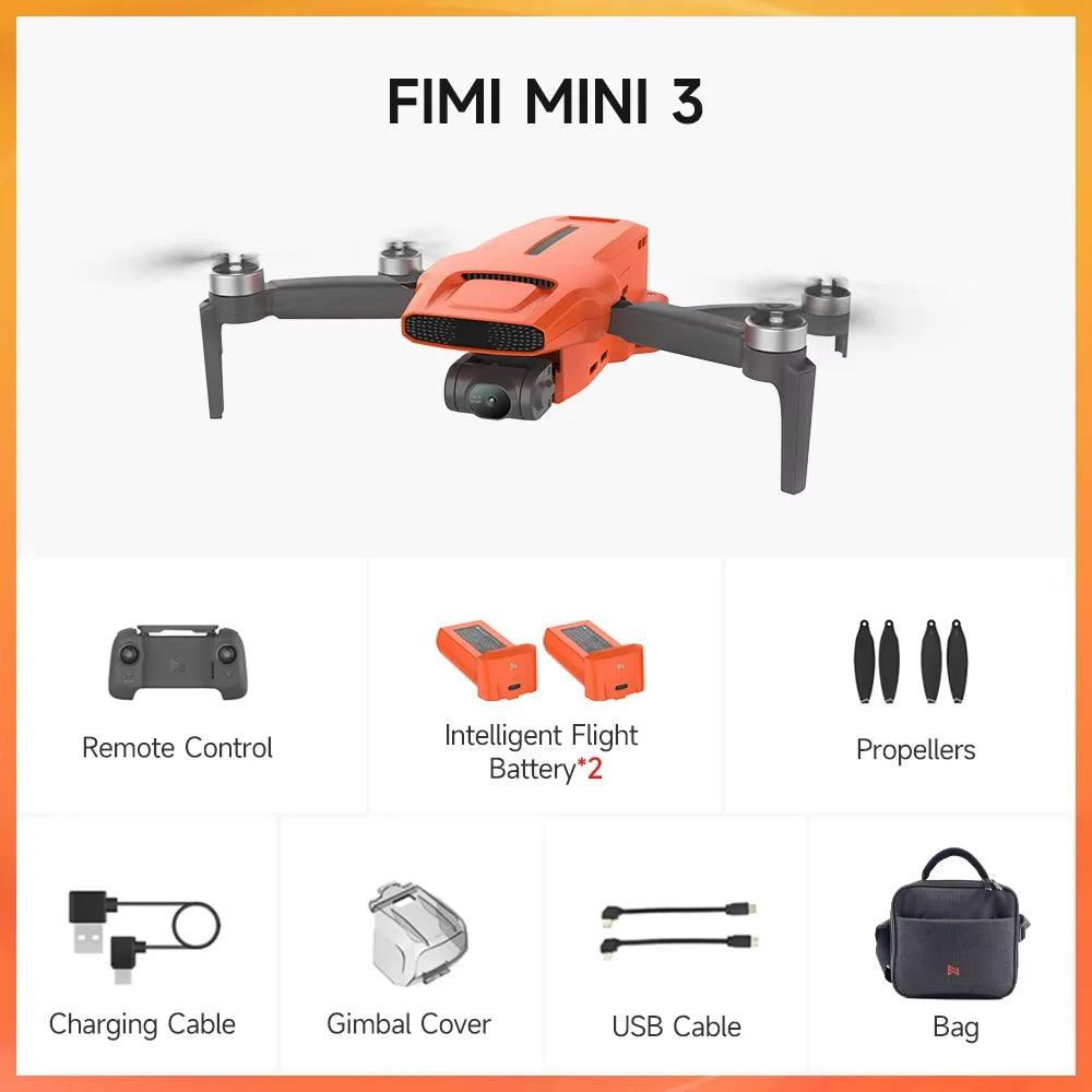 FIMI MINI 3 new Camera Drone 249g 4K 60fps AI Super Night Video 9KM flight distance1/2-inch 48MP Sensor mini pro drone