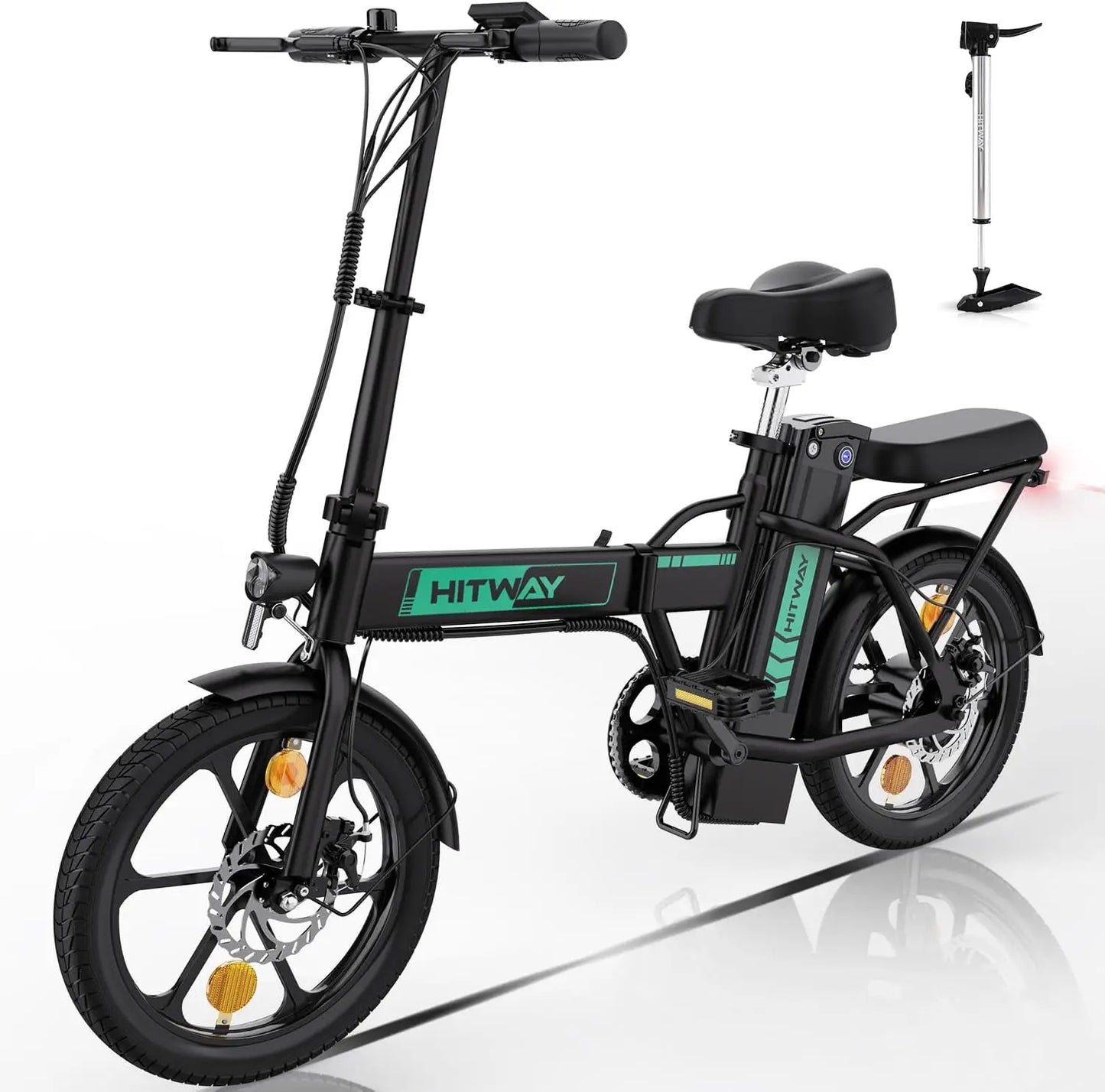 HITWAY Electric bike e-bike foldable city bike Lithium battery 36V/10.4Ah, electric mileage can reach 35-70k