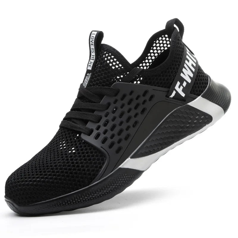Summer Work Shoes Steel Toe Anti-smash Protection Boots Breathable Lightweight Sneaker Indestructible Safety Shoes