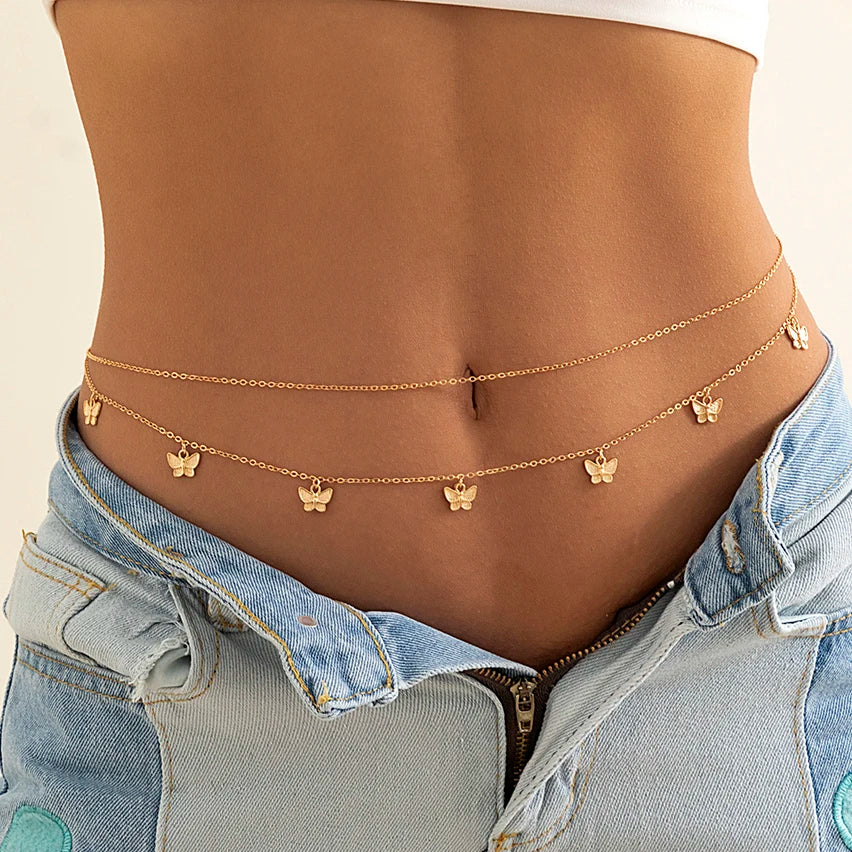 PuRui Sexy Crystal Glass Belly Belt Waist Chain Women Summer Beach Bikinis Festival Accessories Body Chain Jewelry Accessories