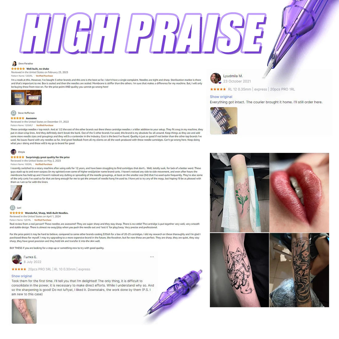 Mast Pro Tattoo Cartridge Needles RL Disposable Round Liner Universal Tattoo Cartridges 0.18/0.25/0.30/0.35/0.40mm Needles