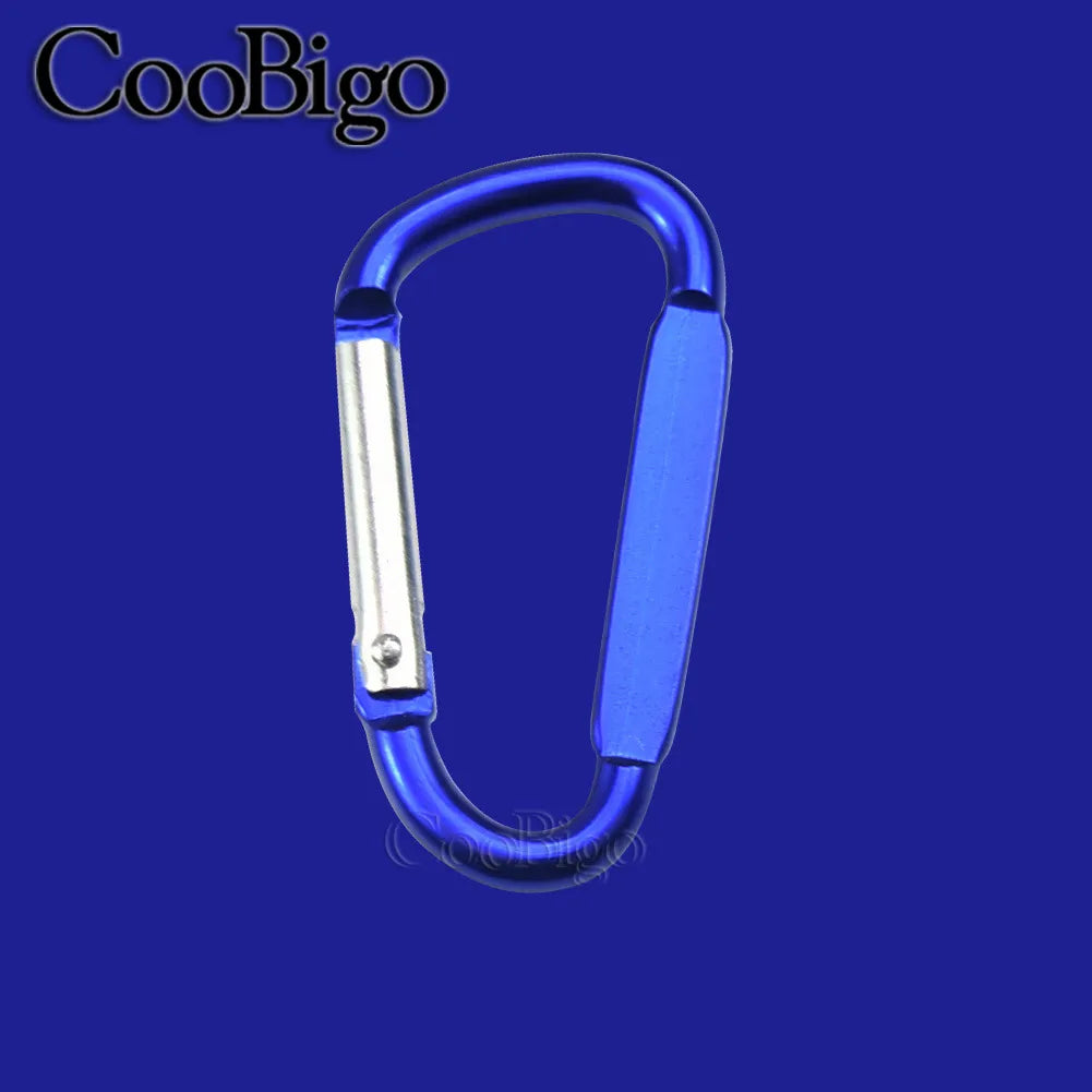 Aluminum Carabiner Key Holder Snap Hook Clip Keychain Keyring Keyfob D Ring Buckle Bottle Hanger Men Outdoor Sport Accessory 2pc