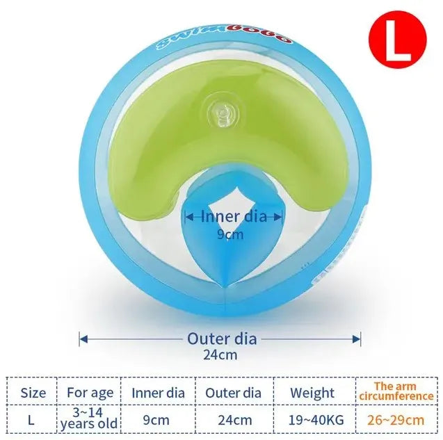 Swimbobo Children Swimming Arm Circle Boys and Girls Swimming Arm Circle Green Orange Thickened Inflatable Water Sleeve Toy