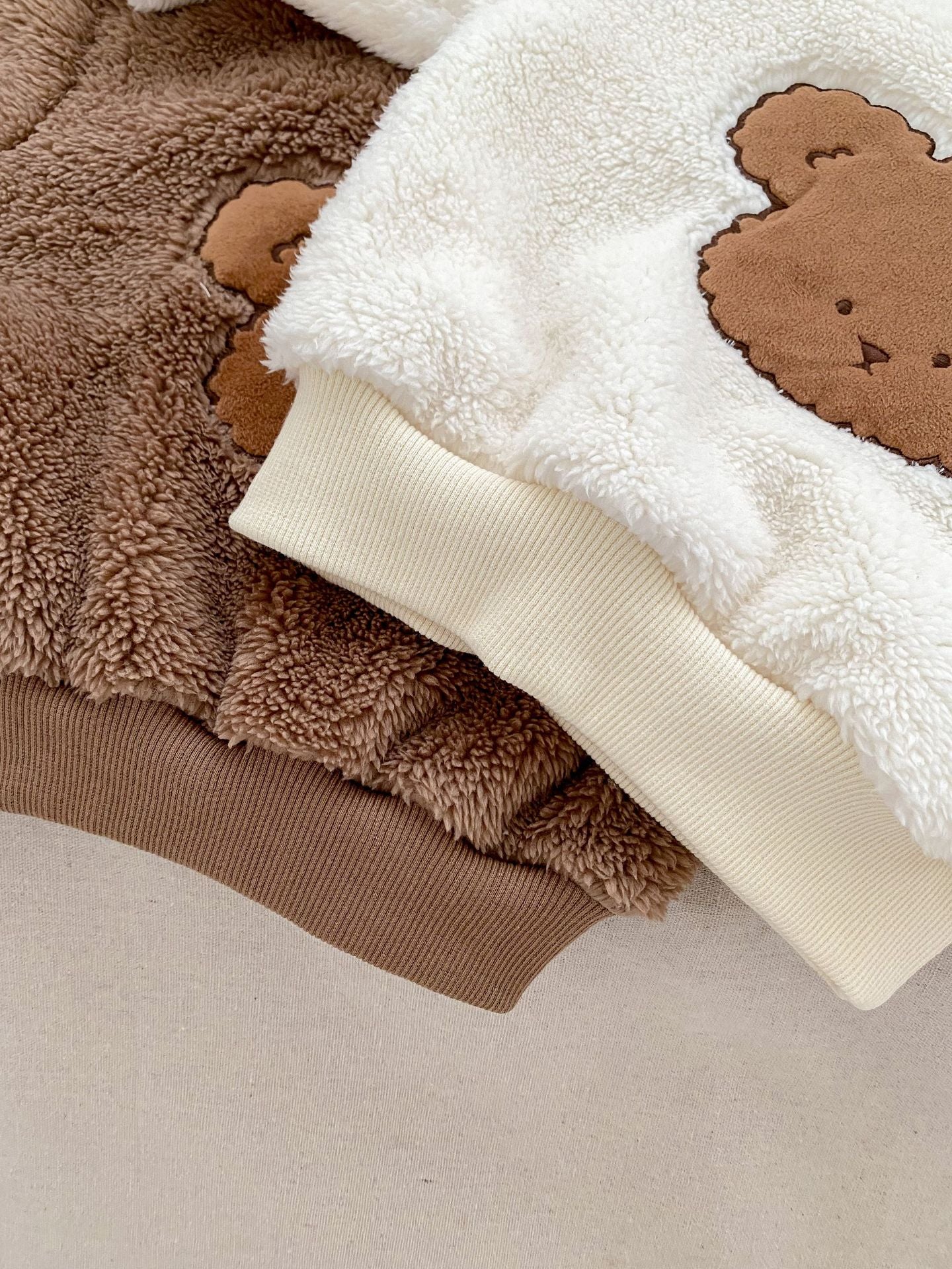 Winter Baby Thick Thermal Long Sleeve Teddy Bear Knitted Sweater And Pants Two Pieces Sets