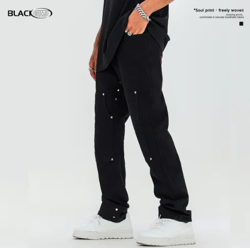 Wide-leg Denim Trousers by American High Street Brand