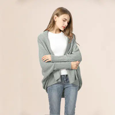 Plus Size Batwing Sleeve Knitted Cardigan