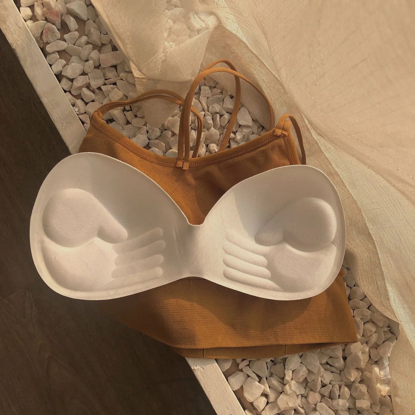 Trendy Women's Cami Top with Built-in Bra and Padding