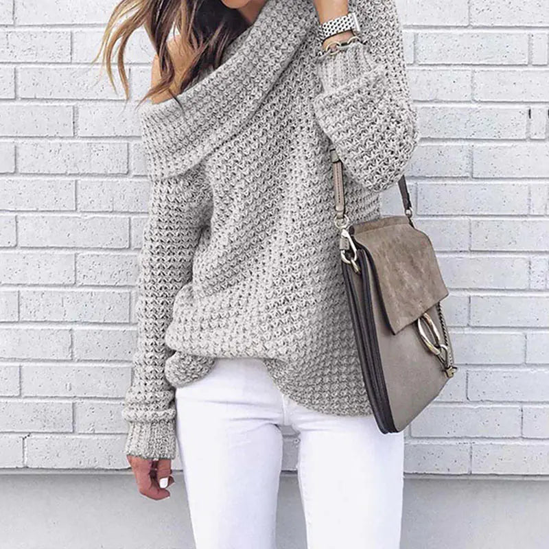 Women's Oversized Long Sleeve Knitted Sweater