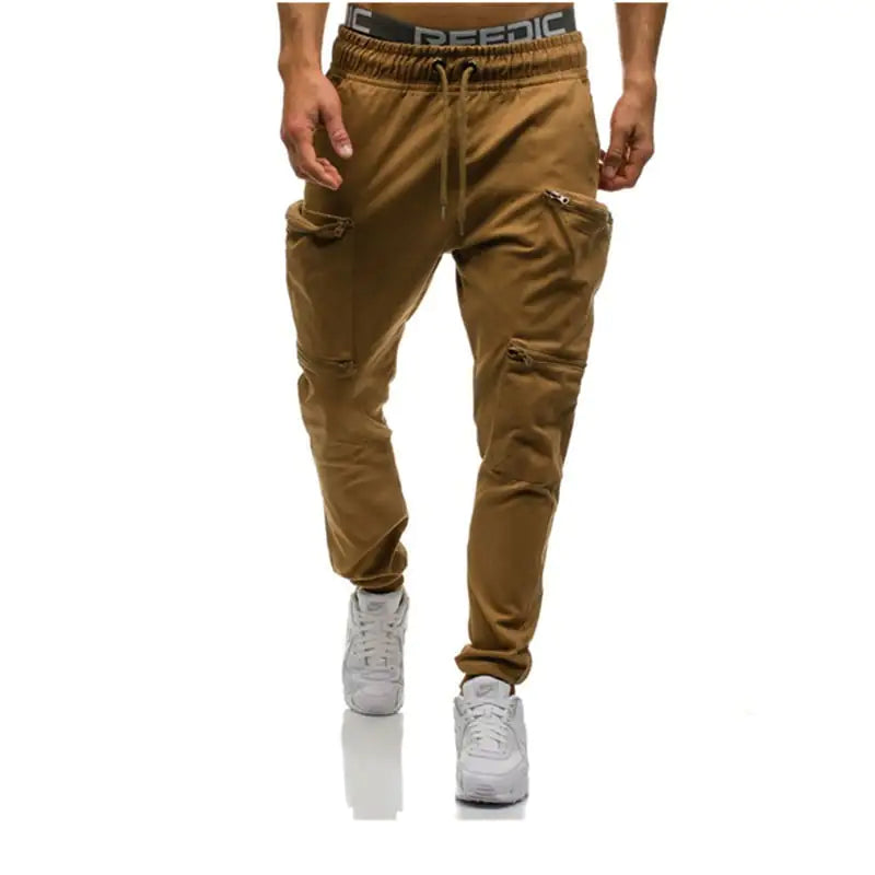 Slim-fit Camouflage Trousers with Pocket Stitching