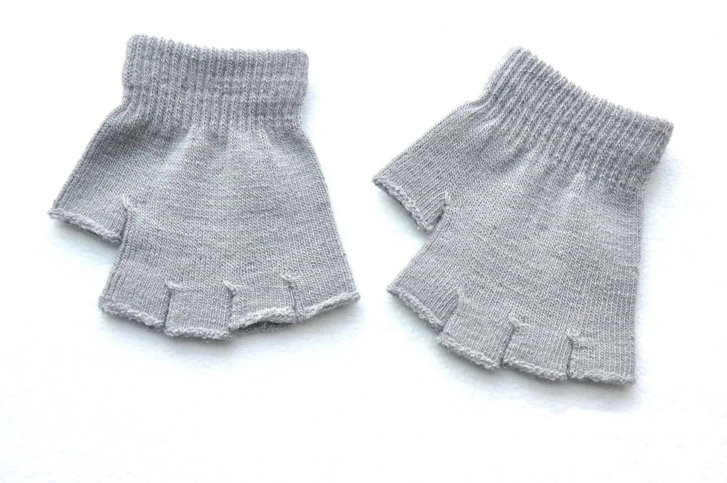 Children's Solid Color Warm Half-Finger Gloves