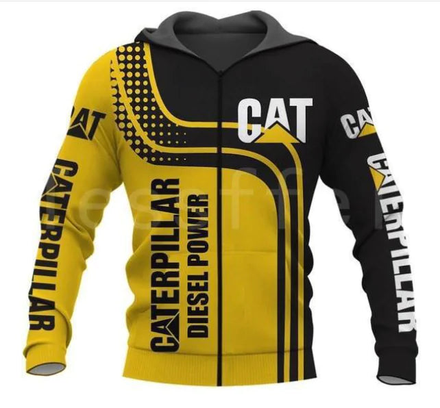 TYL 3D Digital Print Hoodie with Zipper and Hood