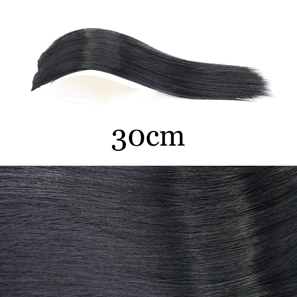 MERISI HAIR Synthetic Invisable Straight Hair Pads Clip In One Piece 2Clips Increase hair volume Hair Extensions Top Side Cover