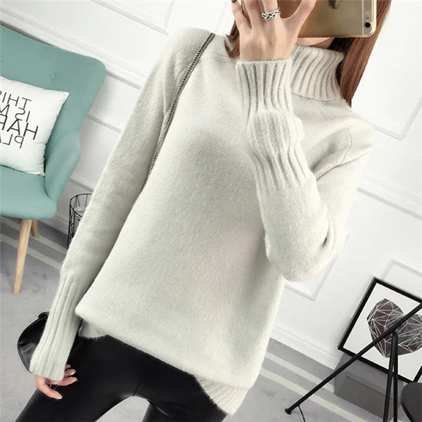 Turtleneck Sweater - Versatile Pullover Knitwear