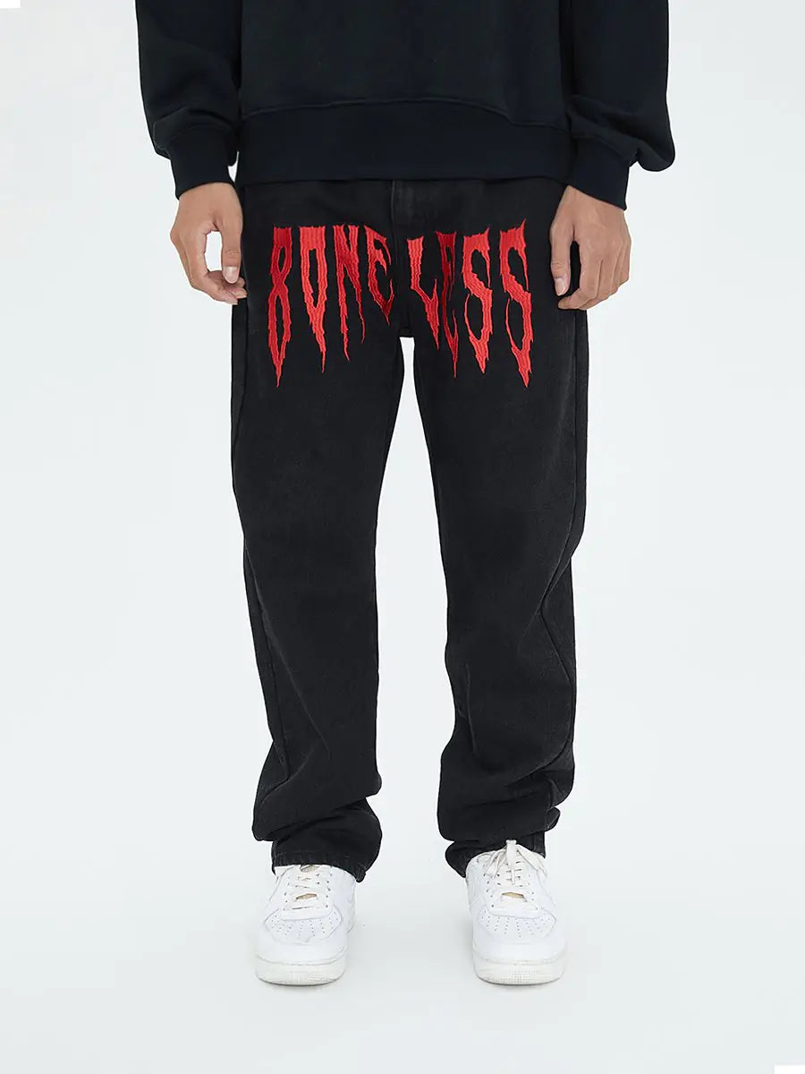 Wide-leg Denim Trousers by American High Street Brand