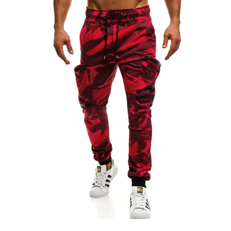 Slim-fit Camouflage Trousers with Pocket Stitching