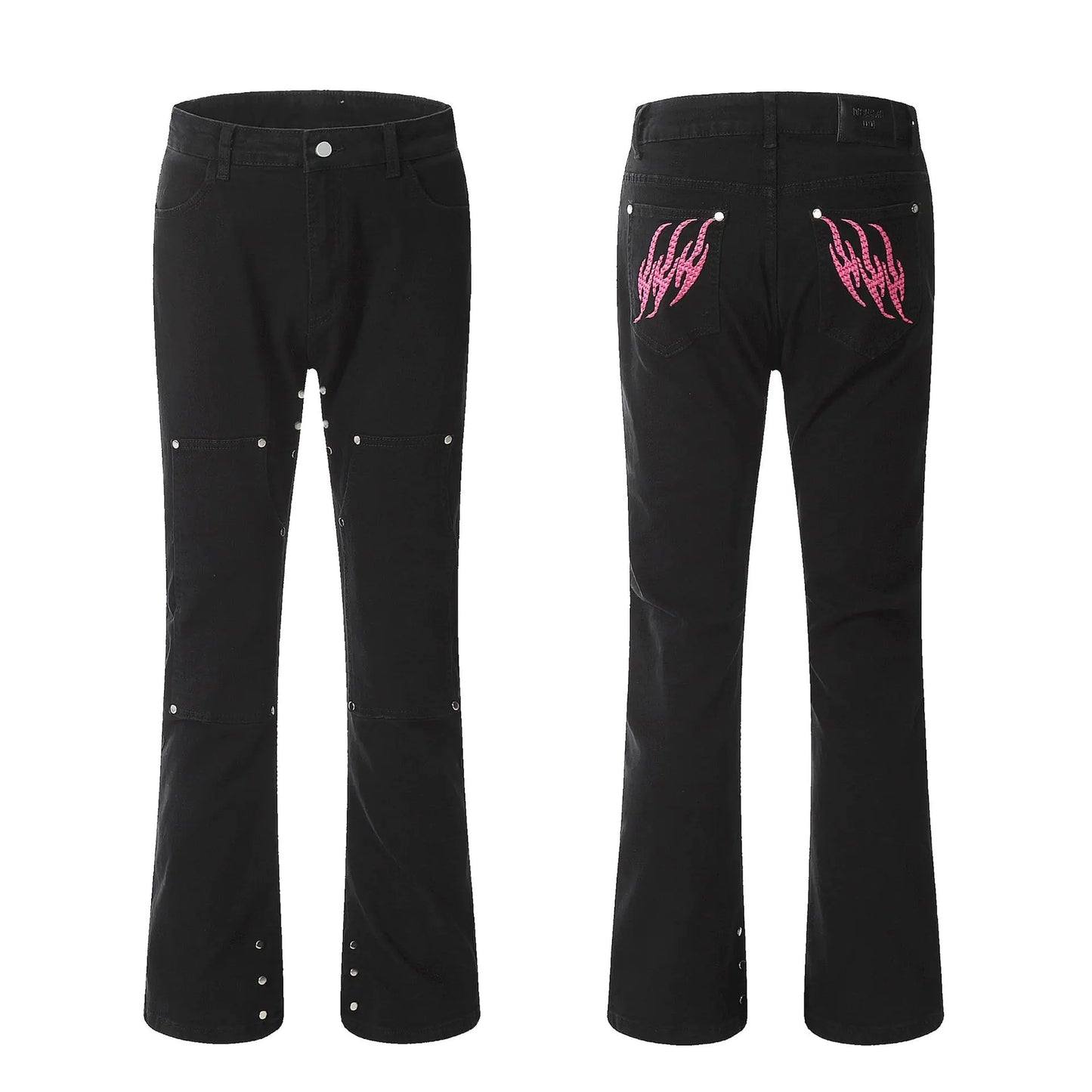 Wide-leg Denim Trousers by American High Street Brand