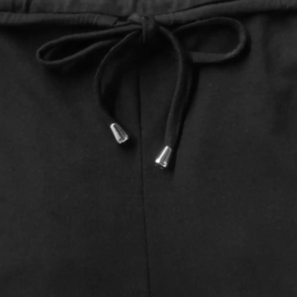 Women 3/4 Casual Solid Color Low Rise Drawstring Pants