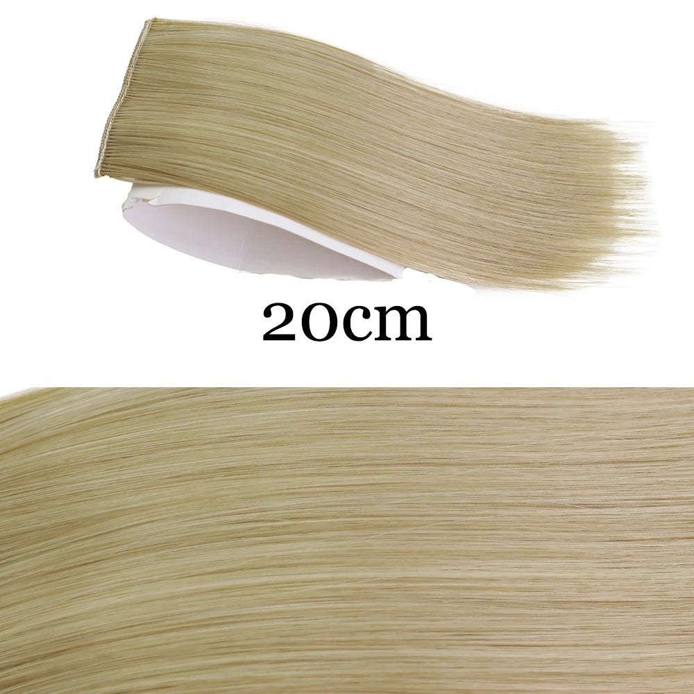 MERISI HAIR Synthetic Invisable Straight Hair Pads Clip In One Piece 2Clips Increase hair volume Hair Extensions Top Side Cover