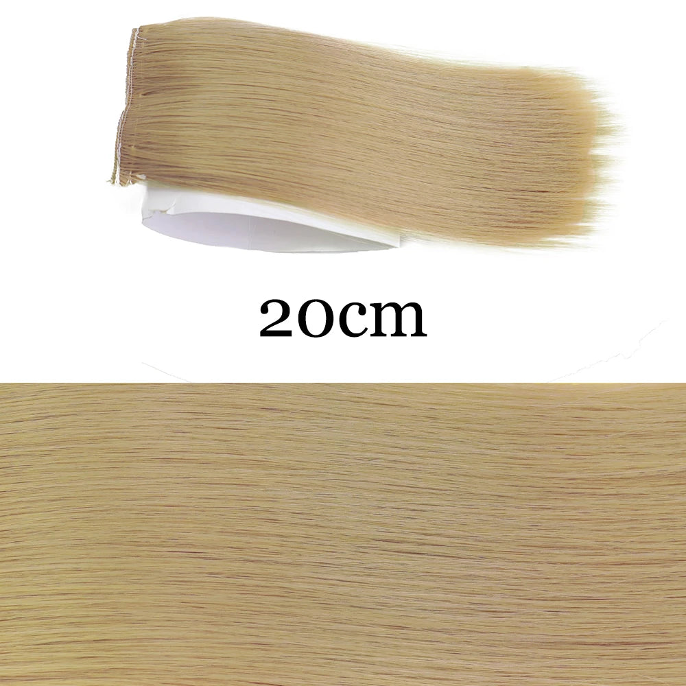 MERISI HAIR Synthetic Invisable Straight Hair Pads Clip In One Piece 2Clips Increase hair volume Hair Extensions Top Side Cover