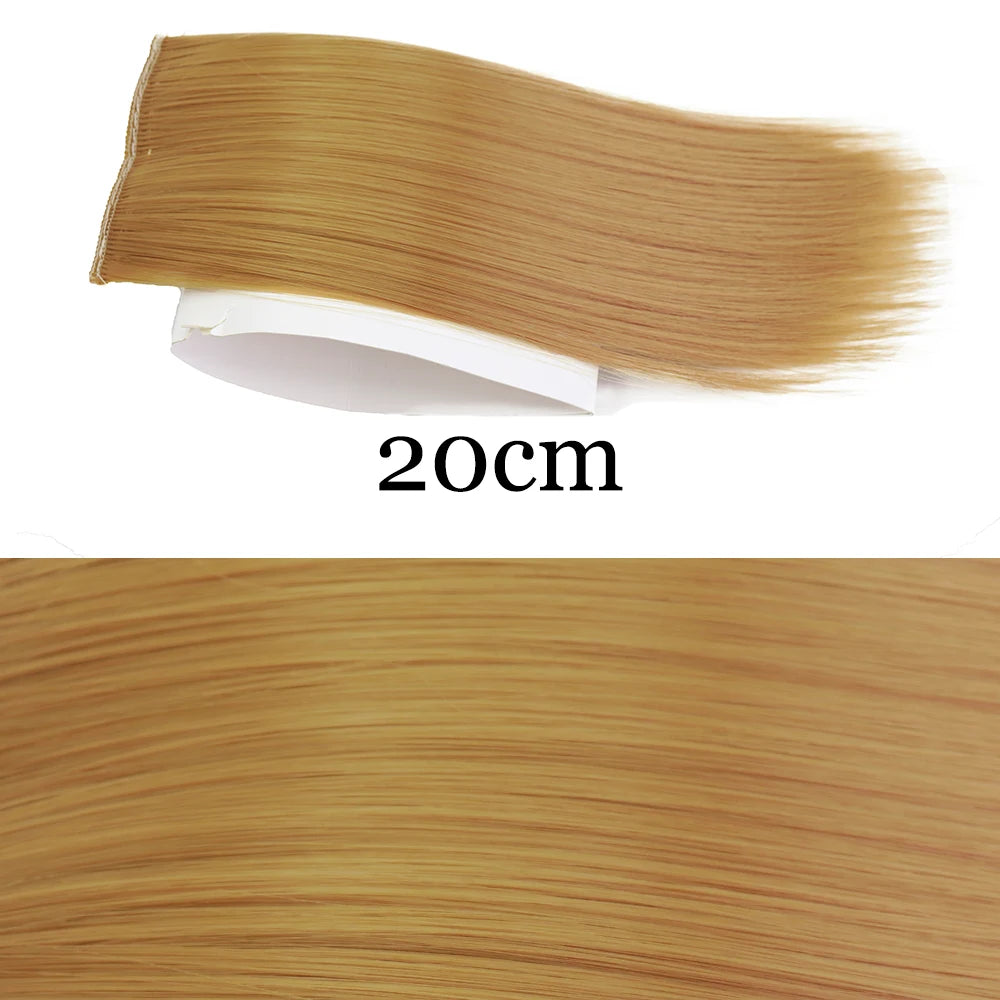 MERISI HAIR Synthetic Invisable Straight Hair Pads Clip In One Piece 2Clips Increase hair volume Hair Extensions Top Side Cover