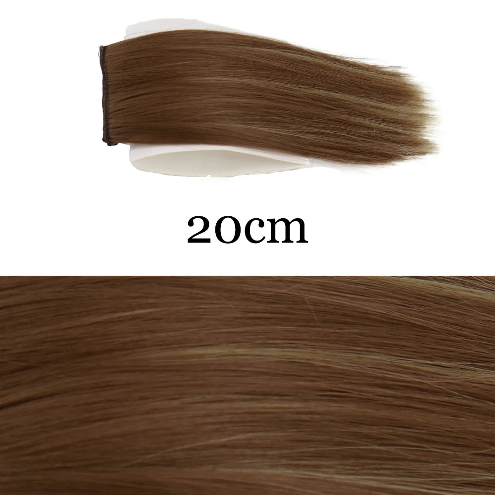 MERISI HAIR Synthetic Invisable Straight Hair Pads Clip In One Piece 2Clips Increase hair volume Hair Extensions Top Side Cover