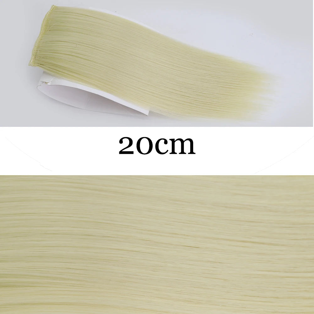 MERISI HAIR Synthetic Invisable Straight Hair Pads Clip In One Piece 2Clips Increase hair volume Hair Extensions Top Side Cover