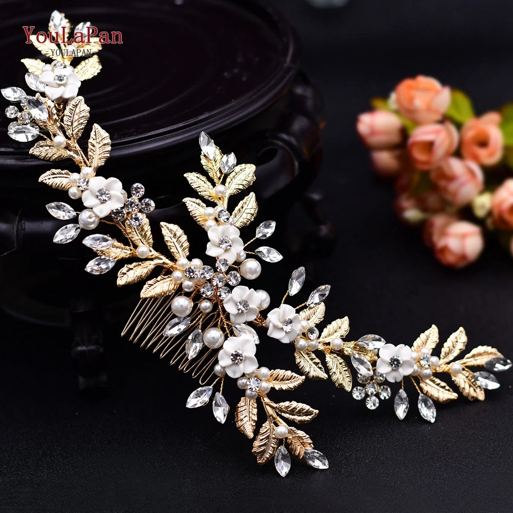 YouLaPan Wedding Hair Accessories Rhinestone Tiara Bridal Headdress Pageant Crown Woman Hair Clip Bridal Hairpin for Party HP254