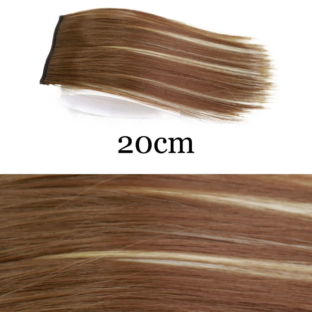 MERISI HAIR Synthetic Invisable Straight Hair Pads Clip In One Piece 2Clips Increase hair volume Hair Extensions Top Side Cover