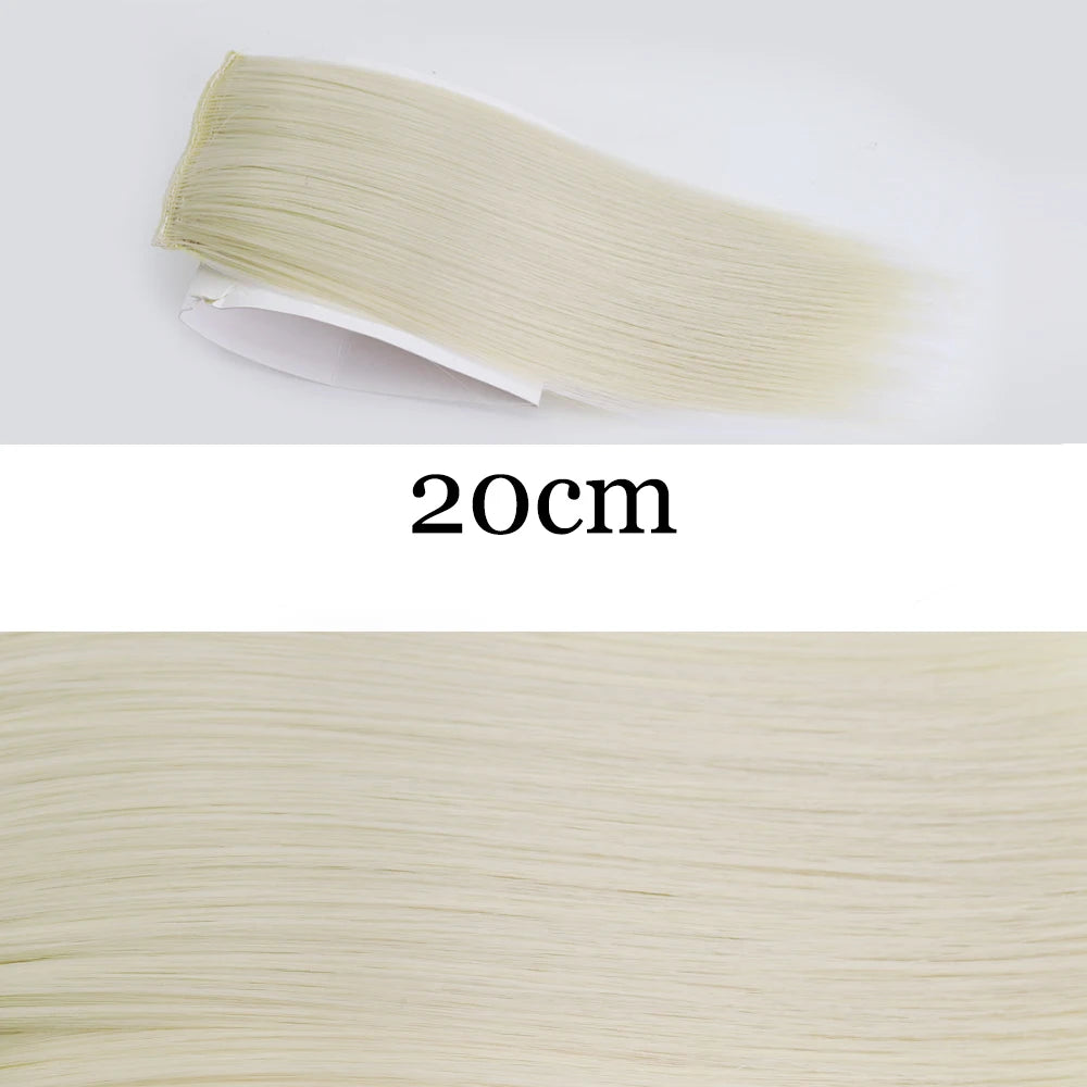 MERISI HAIR Synthetic Invisable Straight Hair Pads Clip In One Piece 2Clips Increase hair volume Hair Extensions Top Side Cover