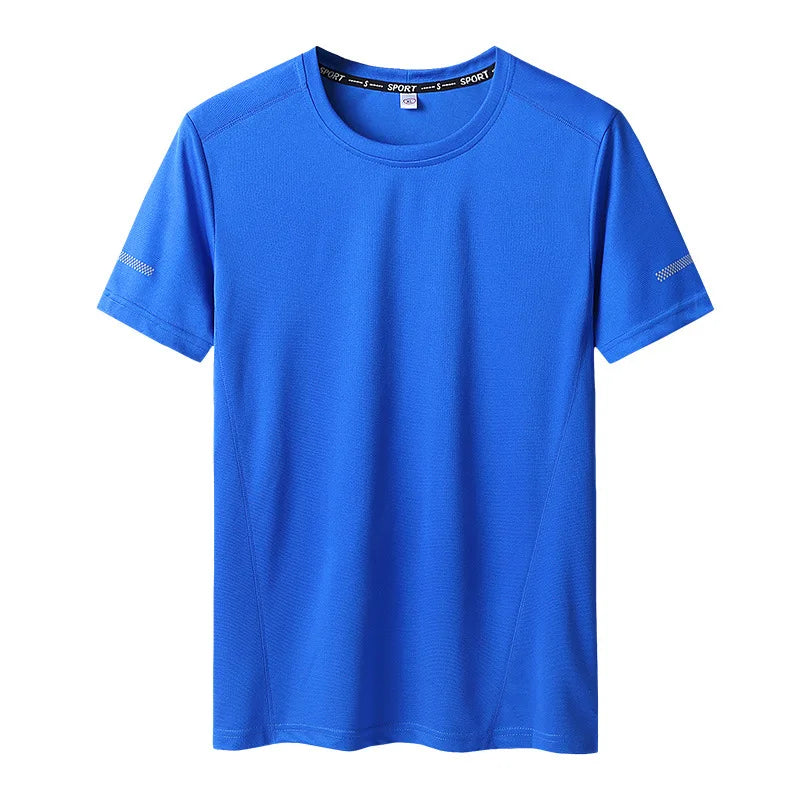 Plus Size 6xl 7xl 8xl 9xl Summer Big Tops Tees Quick Dry Slim Fit T-shirt Men Sport Mesh Short Sleeve Oversized Men's T Shirts