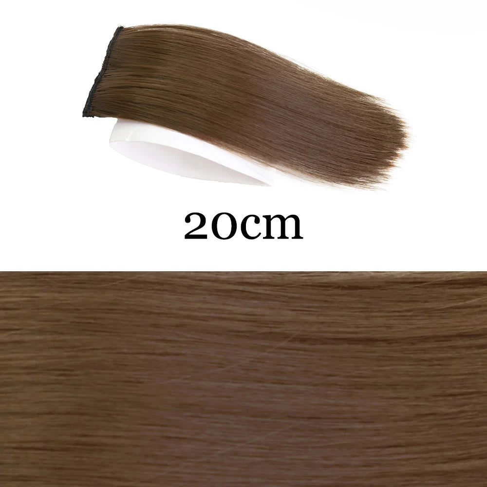 MERISI HAIR Synthetic Invisable Straight Hair Pads Clip In One Piece 2Clips Increase hair volume Hair Extensions Top Side Cover