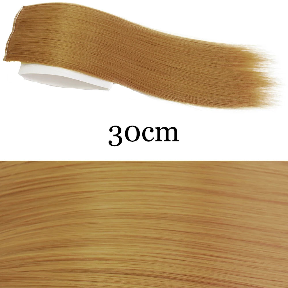 MERISI HAIR Synthetic Invisable Straight Hair Pads Clip In One Piece 2Clips Increase hair volume Hair Extensions Top Side Cover