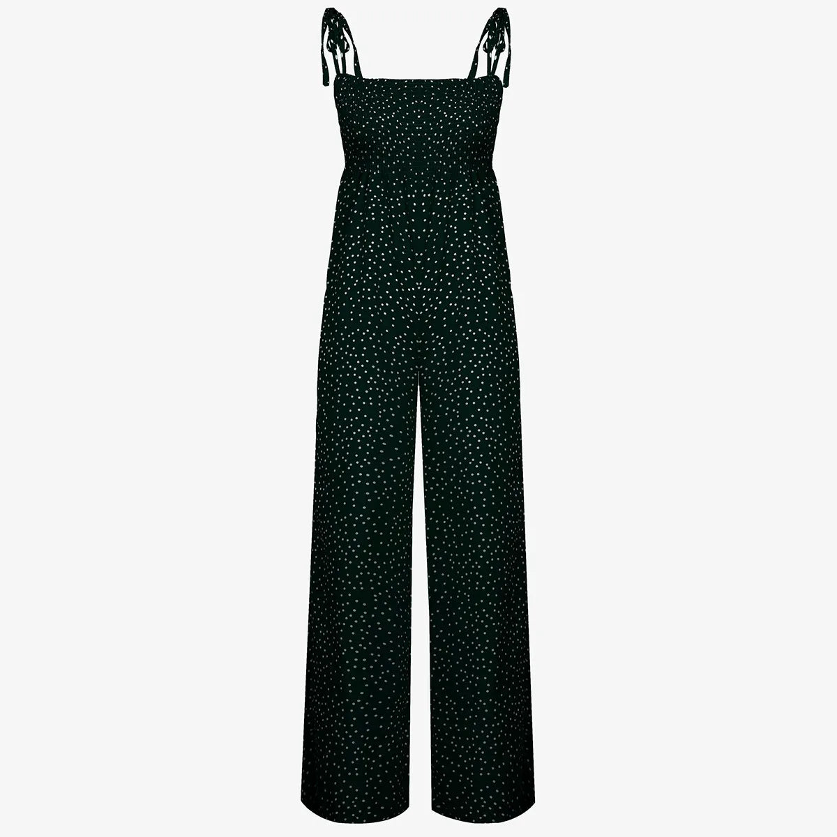 Women Bowknot Sleeveless Jumpsuit Summer Strap Backless Wide Leg Pants Trousers Jumpsuits Beach Polka Dot Suit Pants