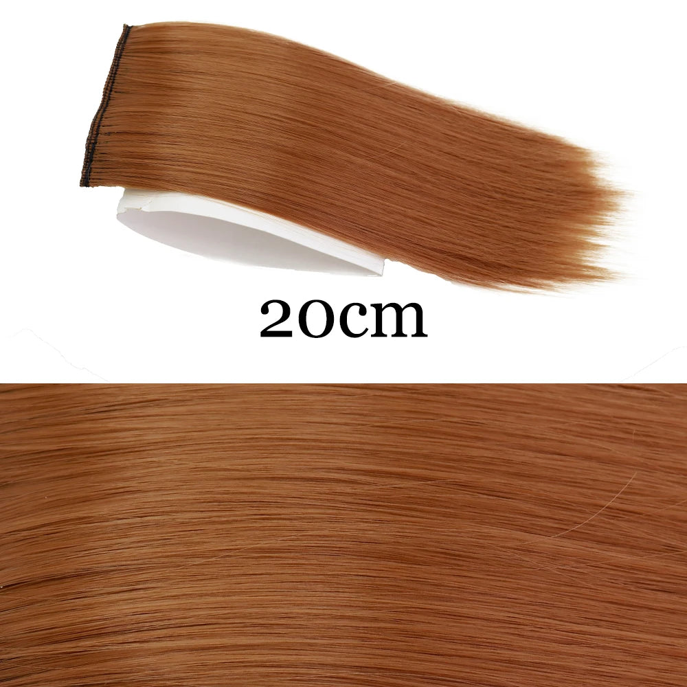 MERISI HAIR Synthetic Invisable Straight Hair Pads Clip In One Piece 2Clips Increase hair volume Hair Extensions Top Side Cover