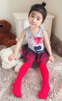 Girls Ballet Dance Pantyhose Children A Thin Section Fashion Velvet Tights Baby Solid Black White Stockings For 0-15Y Kids CN