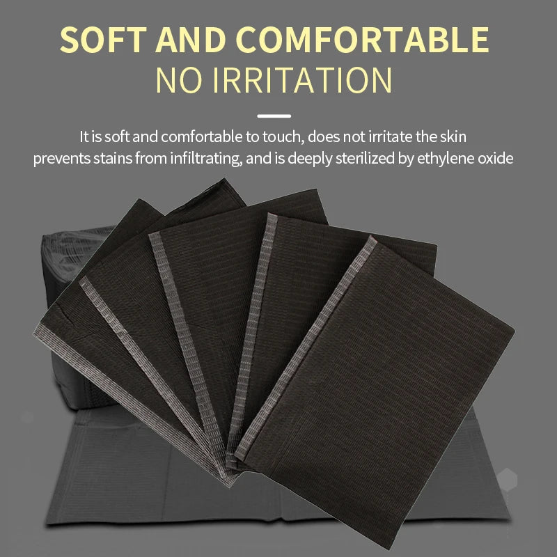 Black Disposable Tattoo Tablecloth Absorbent Tattoo Cloth Towel Cleaning Pad Medical Paper Beauty Tattoo Accessories