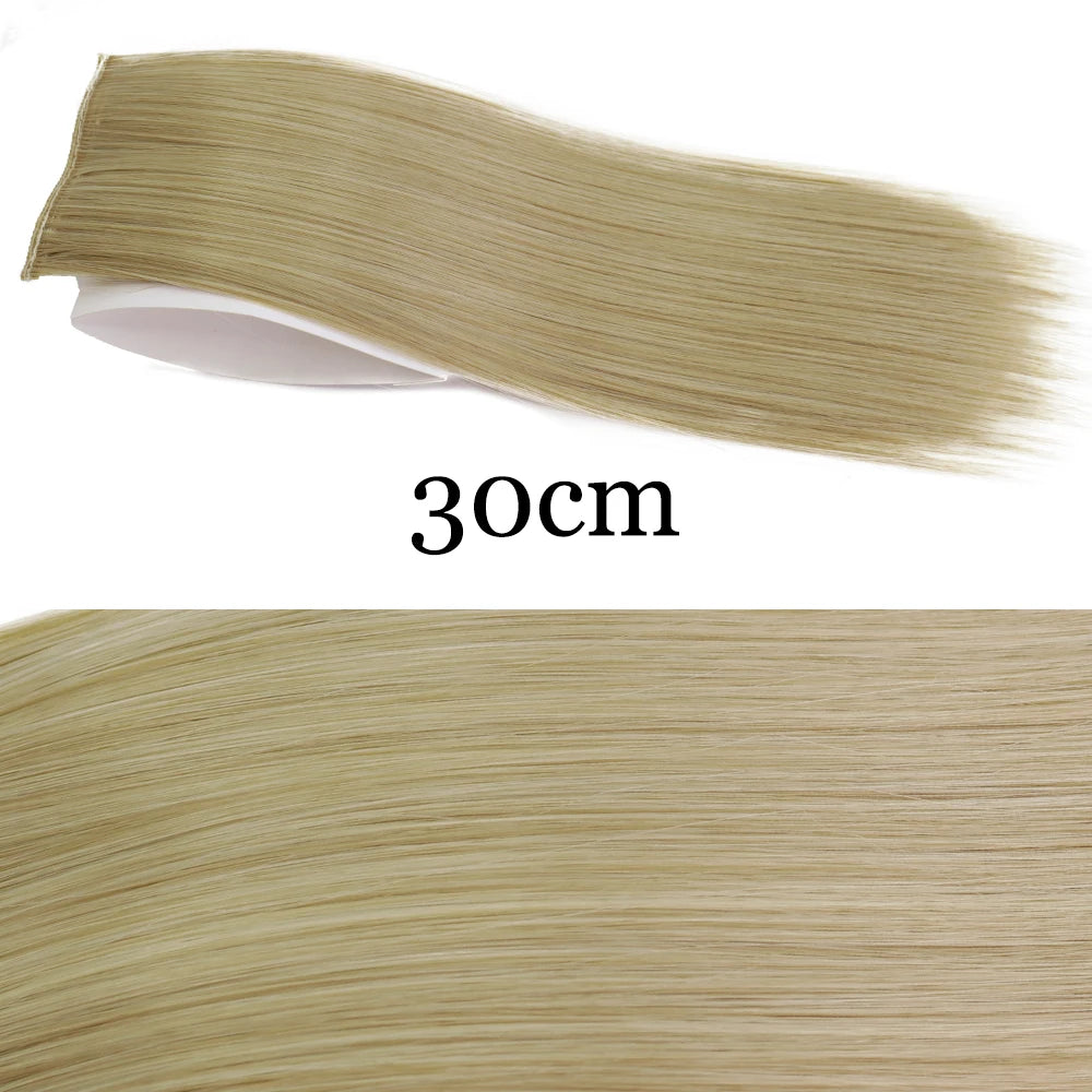 MERISI HAIR Synthetic Invisable Straight Hair Pads Clip In One Piece 2Clips Increase hair volume Hair Extensions Top Side Cover