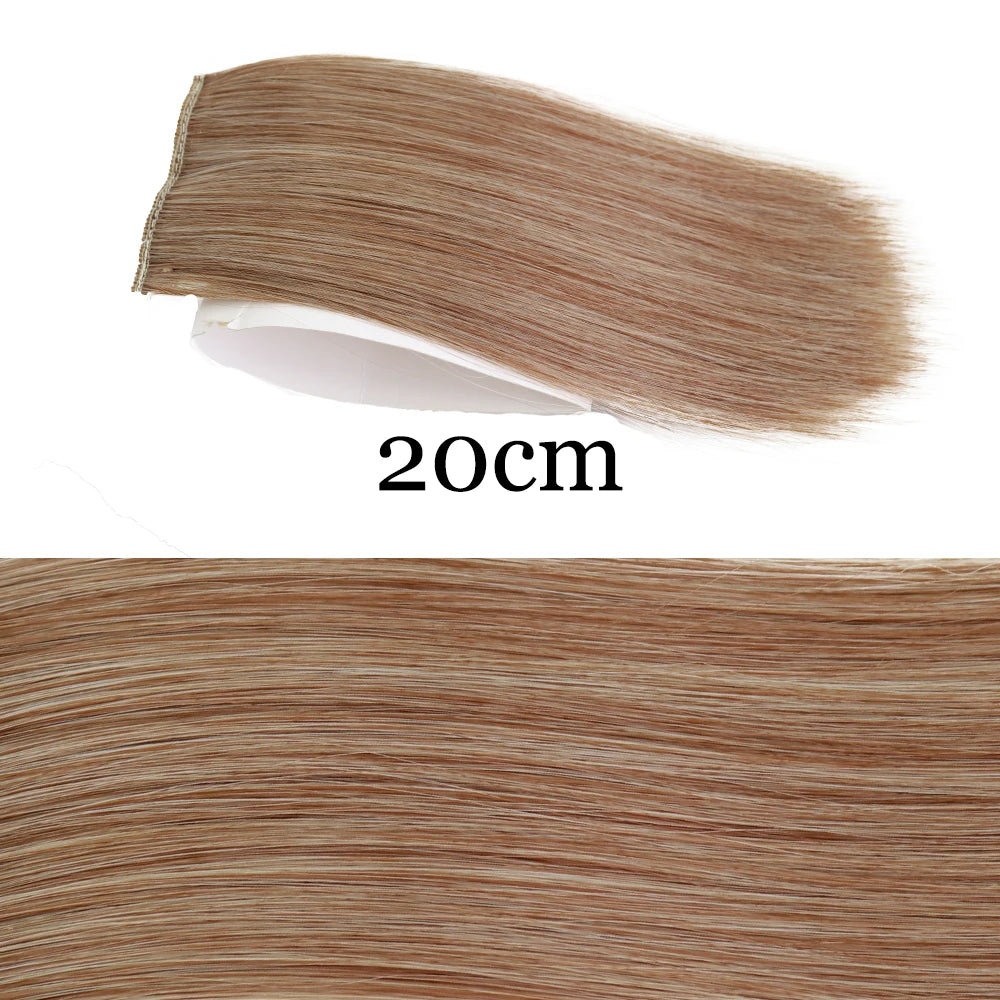MERISI HAIR Synthetic Invisable Straight Hair Pads Clip In One Piece 2Clips Increase hair volume Hair Extensions Top Side Cover