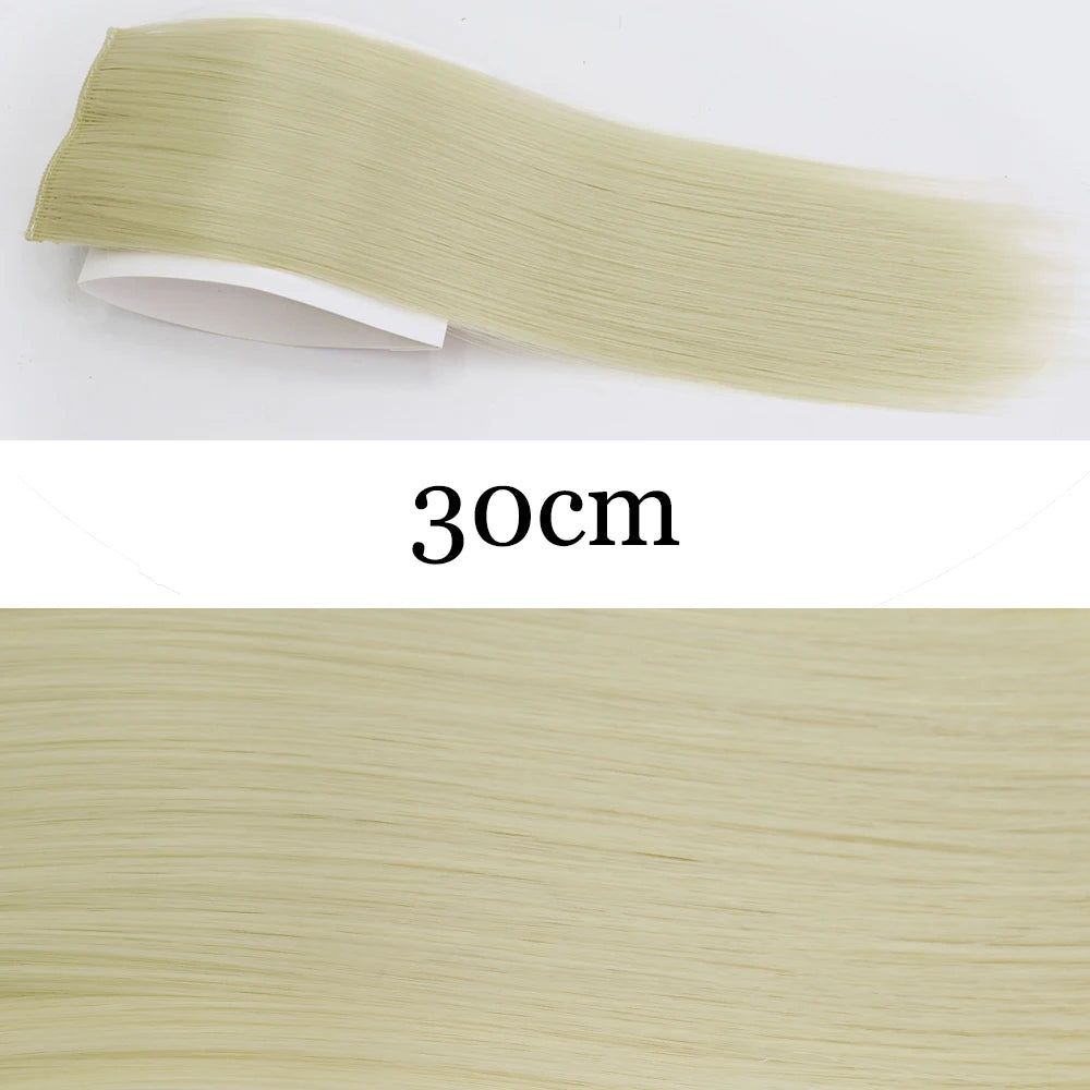 MERISI HAIR Synthetic Invisable Straight Hair Pads Clip In One Piece 2Clips Increase hair volume Hair Extensions Top Side Cover