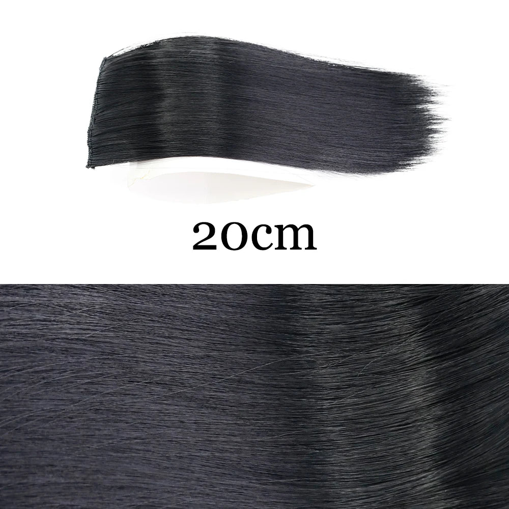 MERISI HAIR Synthetic Invisable Straight Hair Pads Clip In One Piece 2Clips Increase hair volume Hair Extensions Top Side Cover