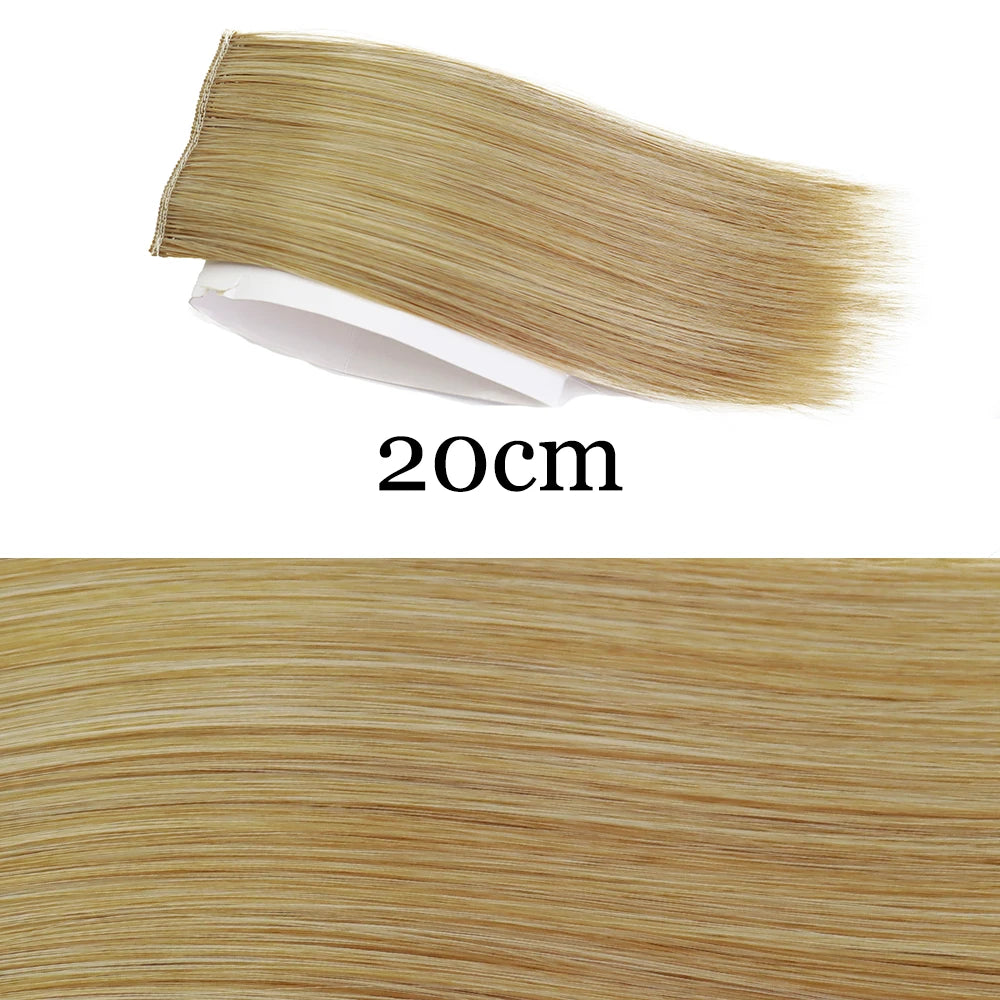 MERISI HAIR Synthetic Invisable Straight Hair Pads Clip In One Piece 2Clips Increase hair volume Hair Extensions Top Side Cover