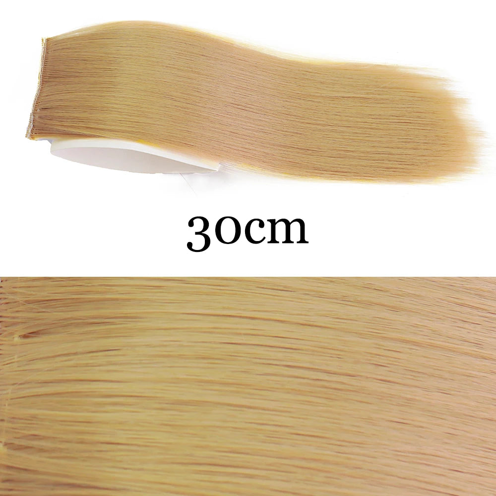MERISI HAIR Synthetic Invisable Straight Hair Pads Clip In One Piece 2Clips Increase hair volume Hair Extensions Top Side Cover