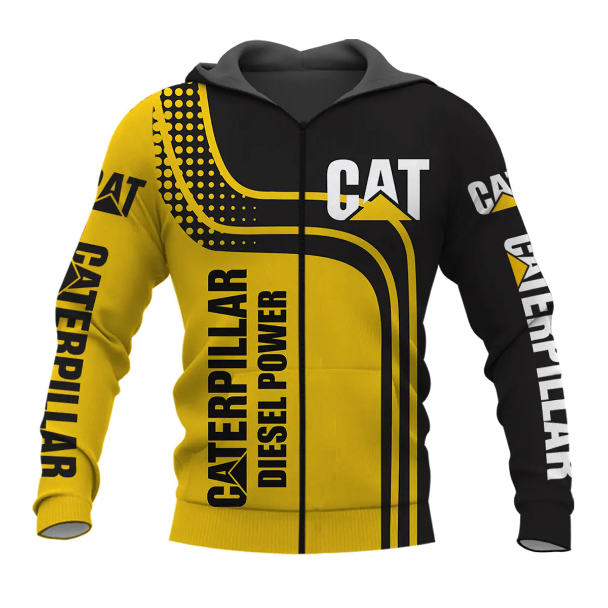 TYL 3D Digital Print Hoodie with Zipper and Hood