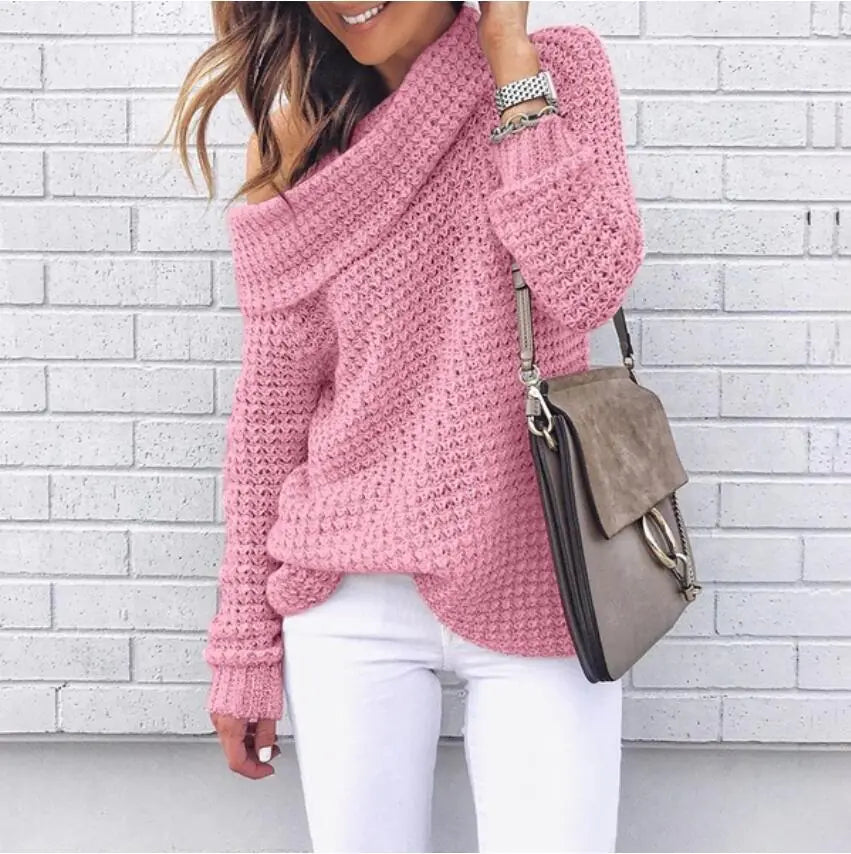 Women's Oversized Long Sleeve Knitted Sweater