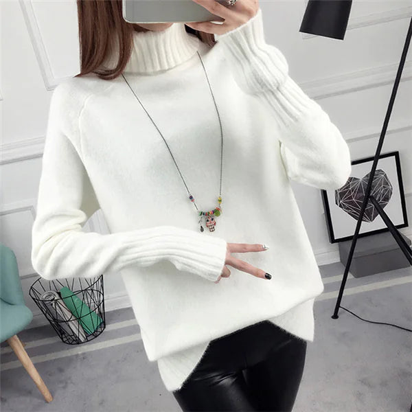 Turtleneck Sweater - Versatile Pullover Knitwear