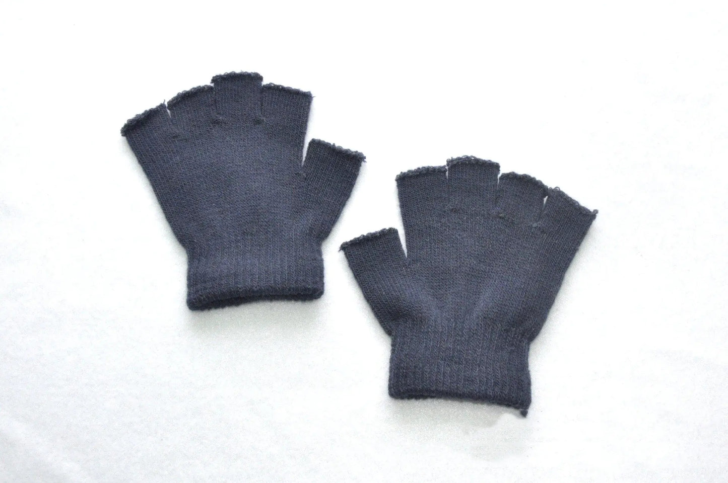 Children's Solid Color Warm Half-Finger Gloves