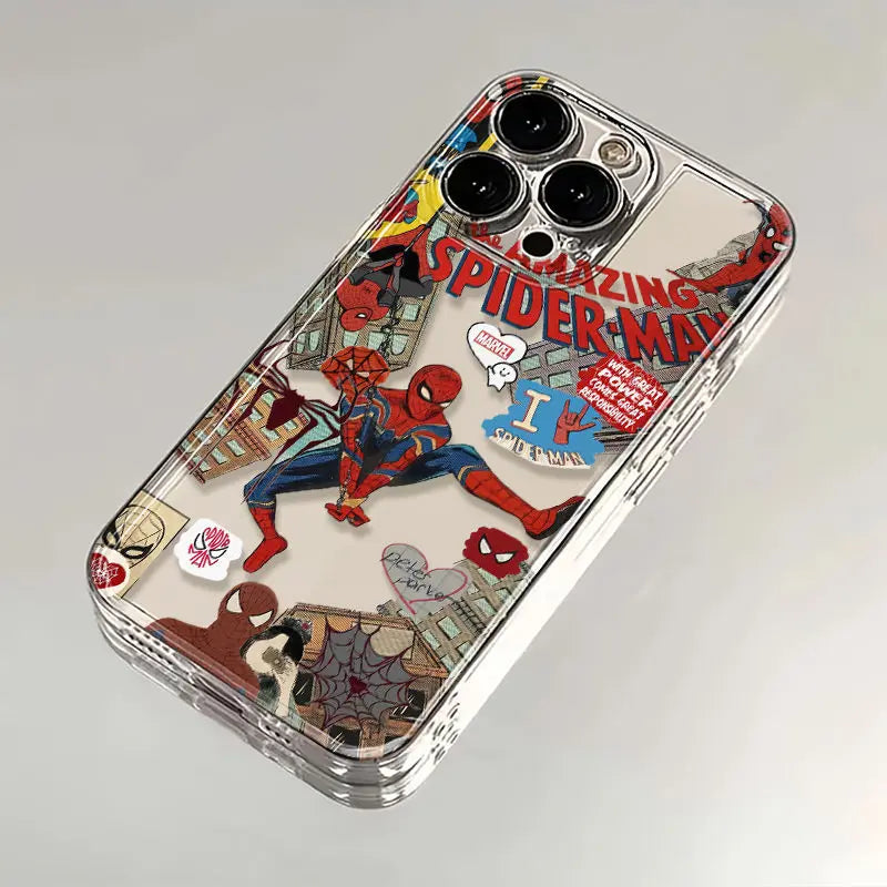 Spider Man Pendant Phone Case For iPhone 16 15 14 13 12 11 Pro Max 7 8 Plus XR XS Max Shockproof Lovely Anti Drop Cover Y2K