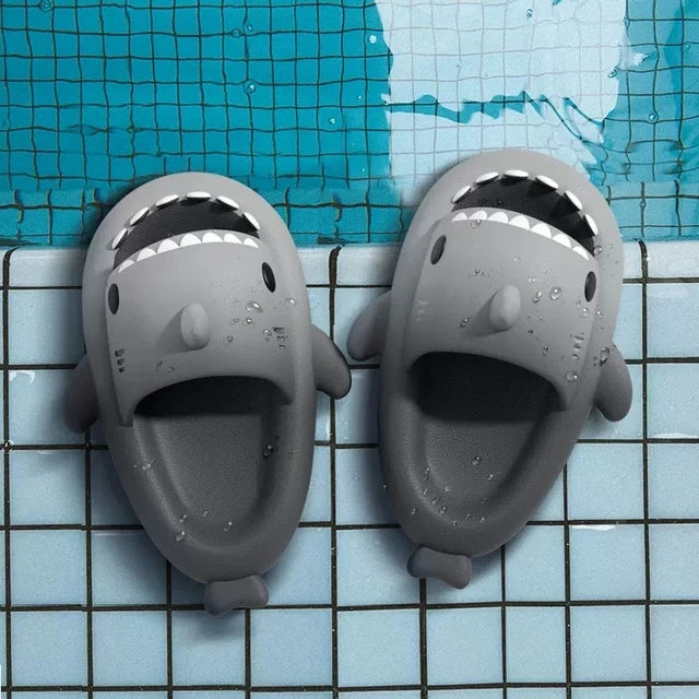 Summer Shark Slippers Women Flip Flops Home Shark Slides Anti-skid EVA Kids Outdoor Flats Shoes For Couples Men Beach Sandals